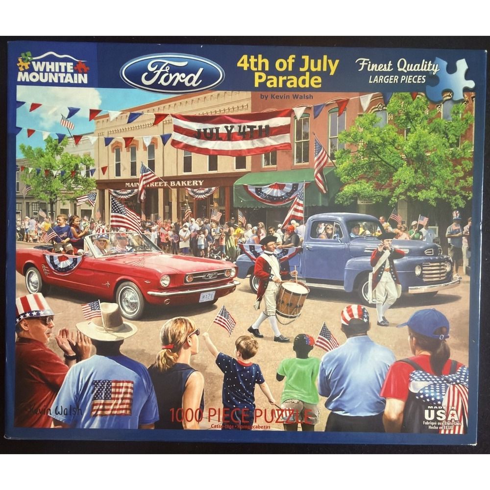 White Mountain "Ford 4th of July Parade" 1000-Piece Jigsaw Puzzle - Complete!